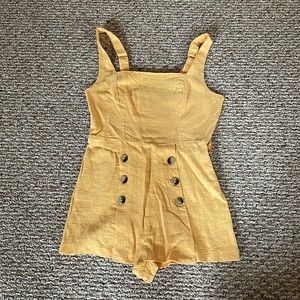 Urban Outfitters XS yellow linen romper